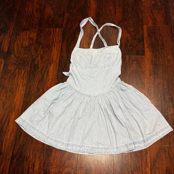 FREE PEOPLE Laurel Denim Mini Dress Light Wash XL nwt - Picture 3 of 16